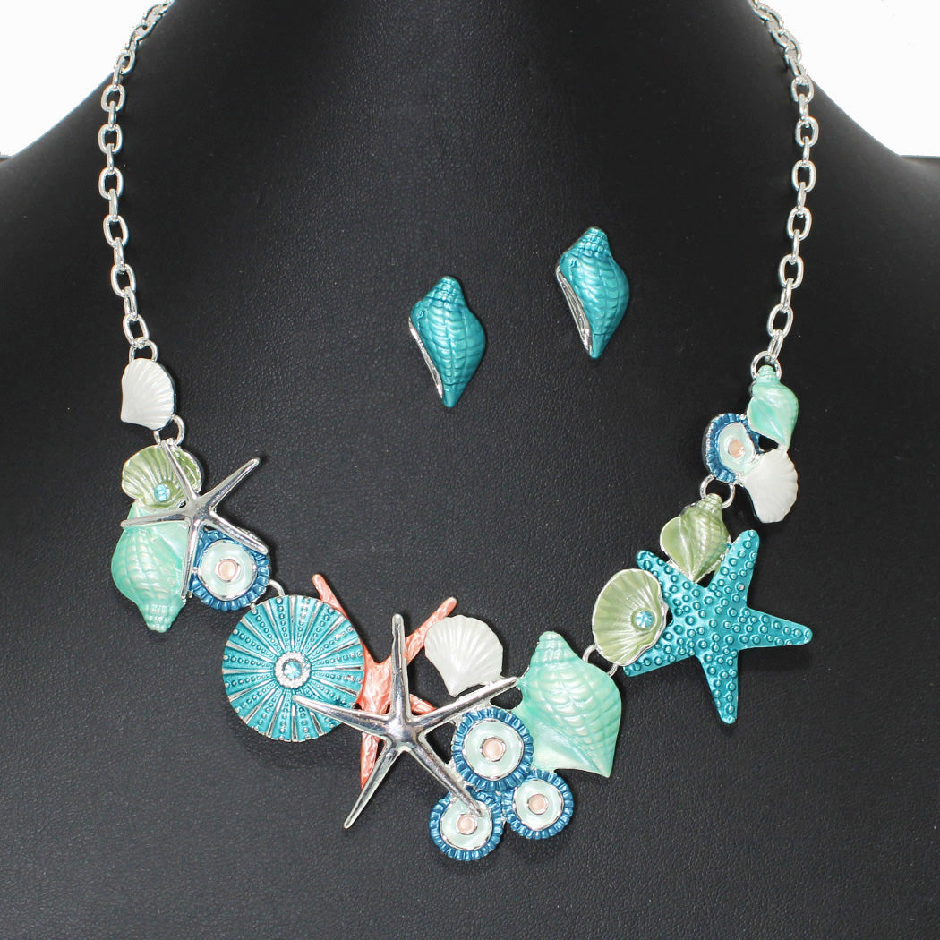 Fishing For Compliments - Silver & Teal Necklace - Wow Wed - Alies Bling Bar