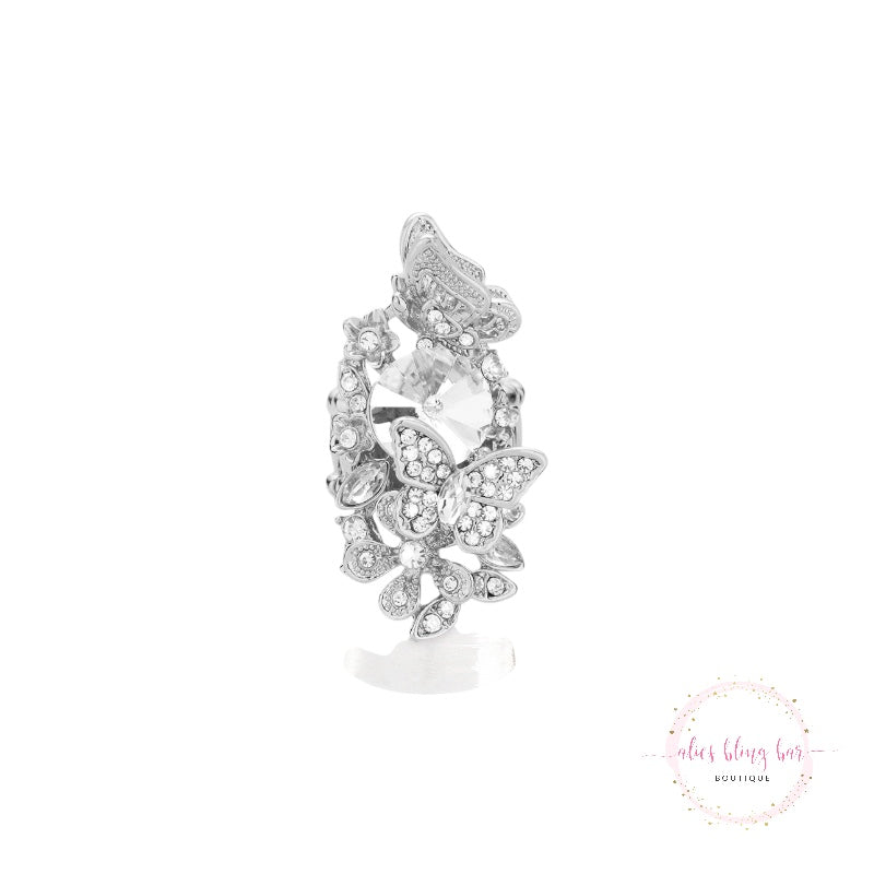 Ethereal Sparkle - Silver Stretchy Ring - Alies Bling Bar