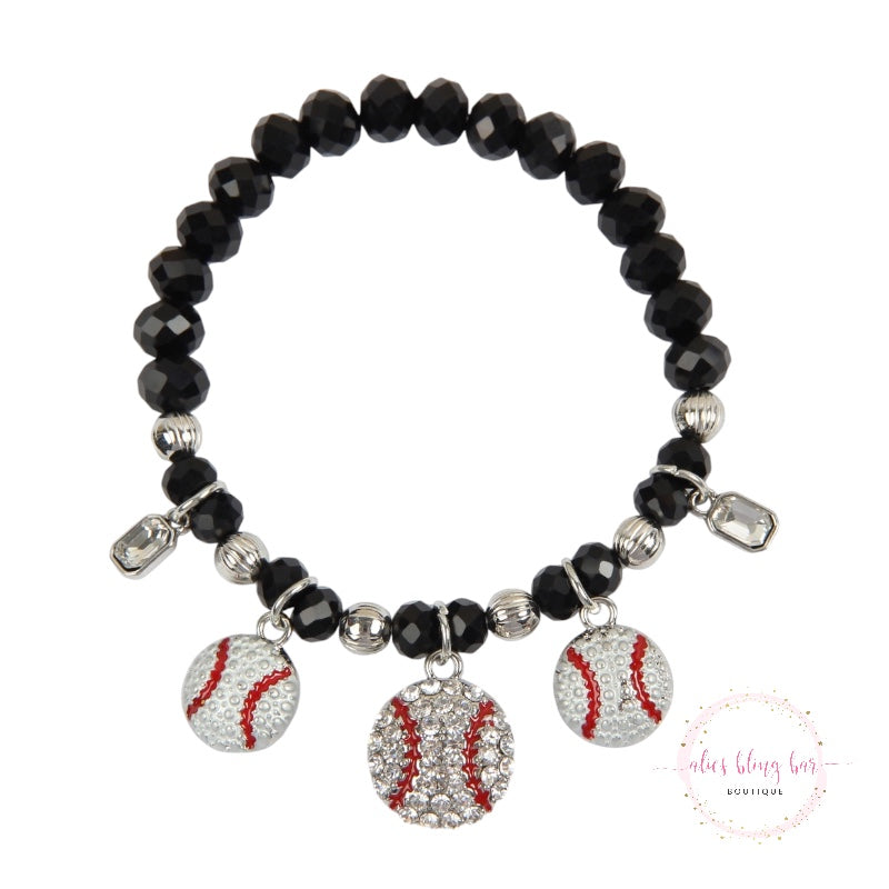 Power Play - Baseball Stretch Bracelet - Alies Bling Bar