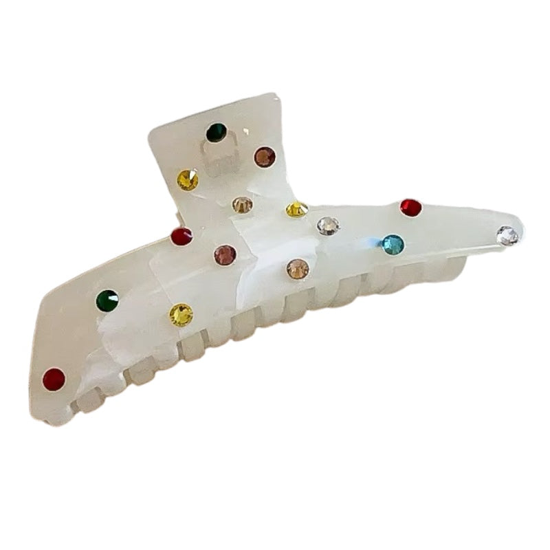 Glam Snap - White Hair Clip - Alies Bling Bar