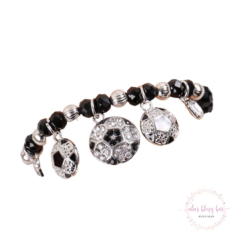 Power Play - Soccer Stretch Bracelet - Alies Bling Bar