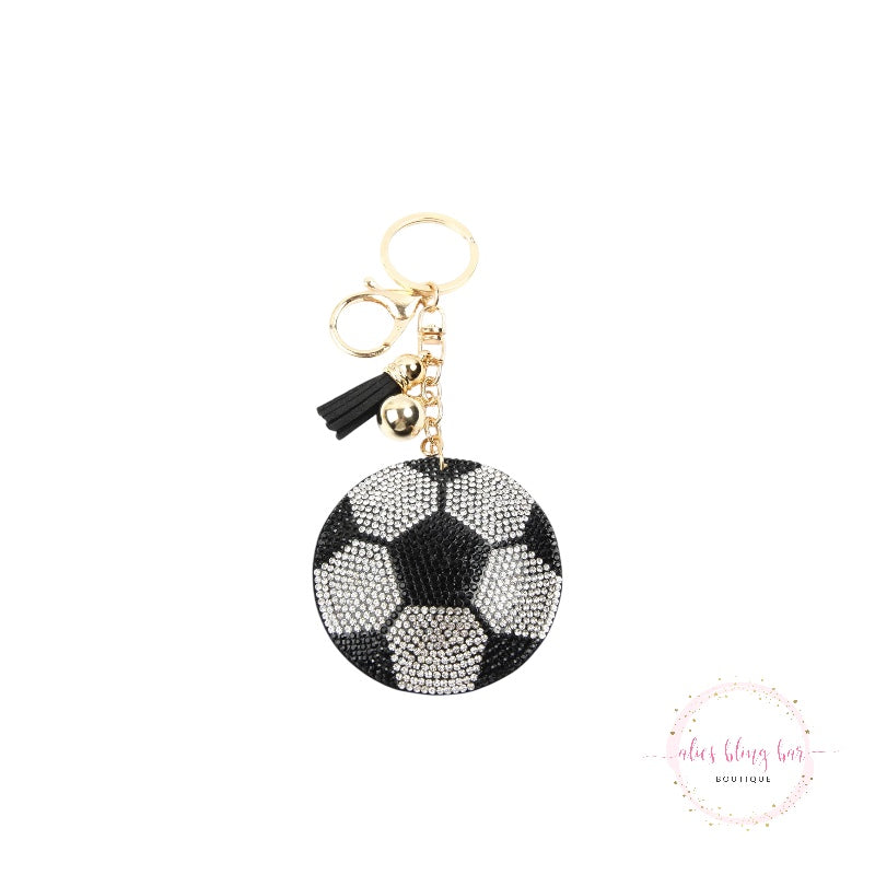 Play Hard - Soccer Keychain - Alies Bling Bar