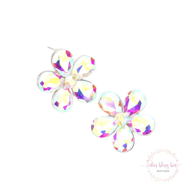 Crystal Bloom - Multi Stud Earrings - Alies Bling Bar