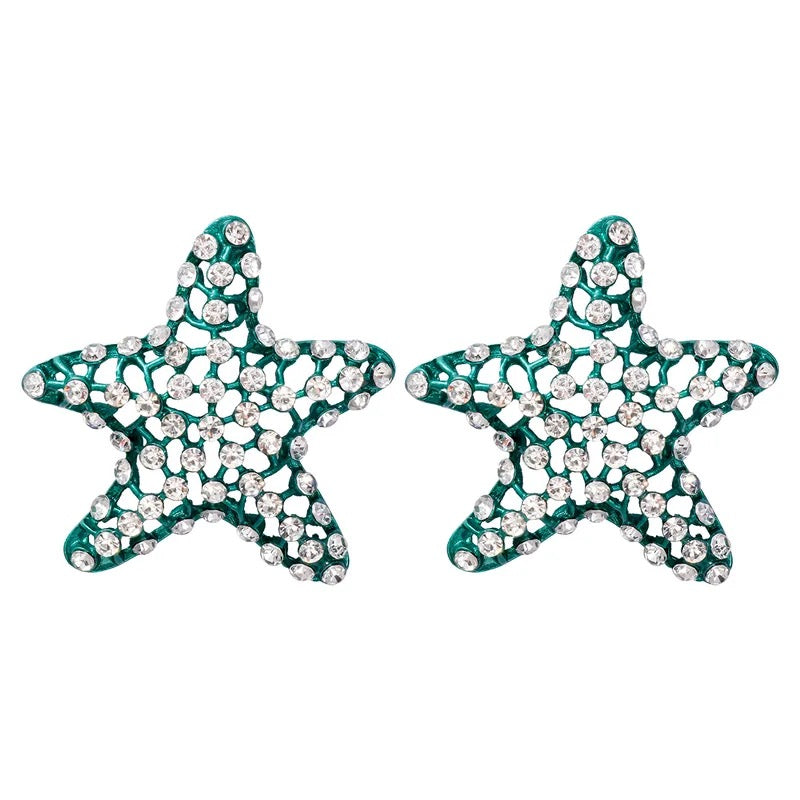 Tidal Spark - Green Stud Earrings - Alies Bling Bar