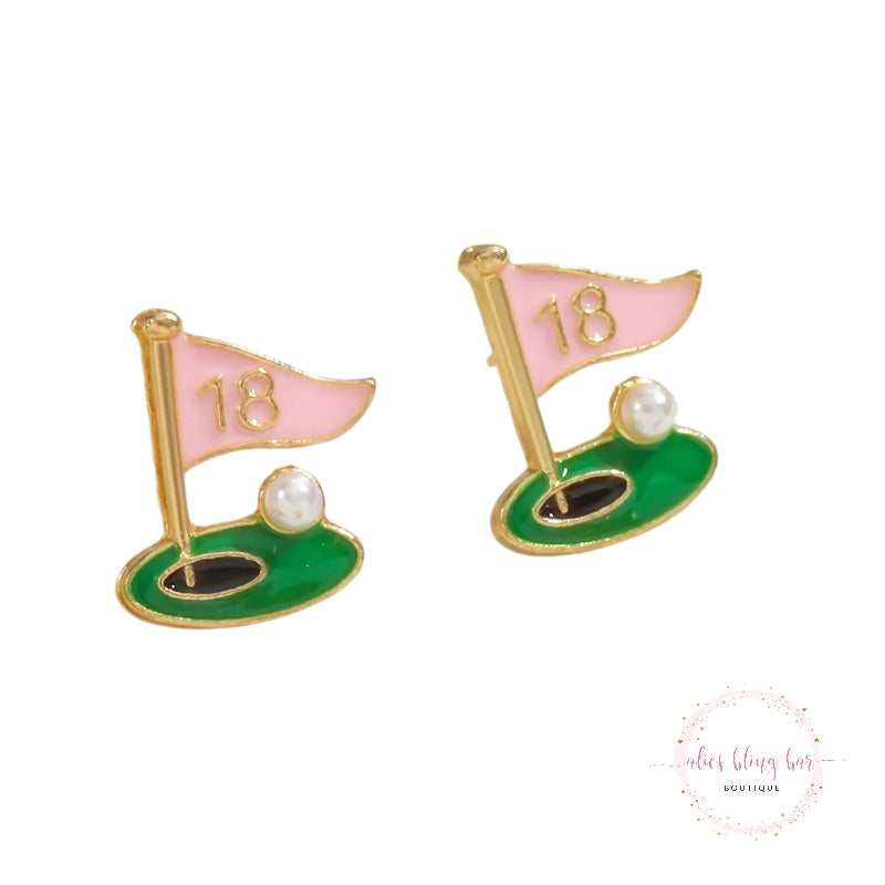 Fairway Sparkle - Pink Earrings - Alies Bling Bar