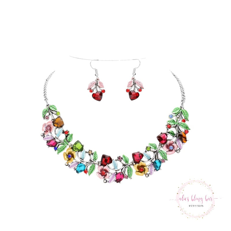 Nature's Elegance - Multi Necklace & Earrings Set - Alies Bling Bar