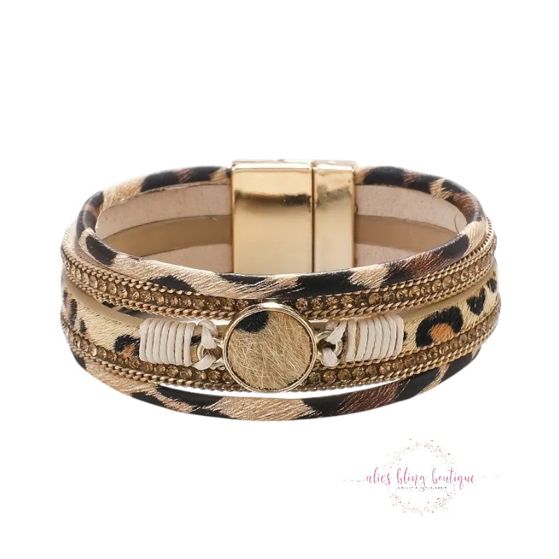 Feline Fierce - Leopard Wrap Bracelet - Alies Bling Bar