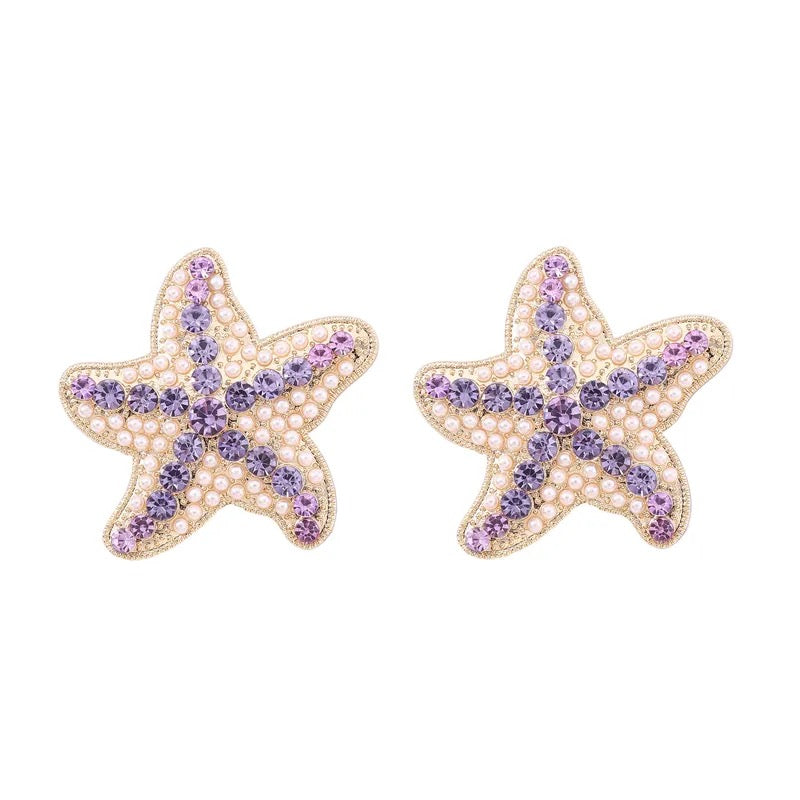 Tidal Aura - Purple Stud Earrings - Alies Bling Bar