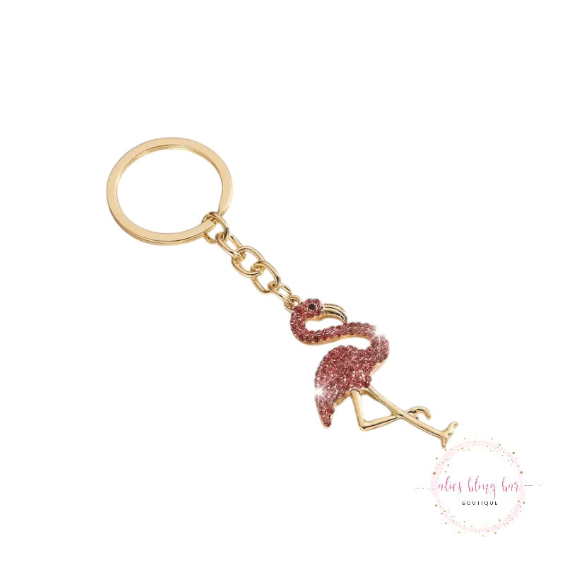 Fabulous Flamingo - Pink Keychain - Alies Bling Bar