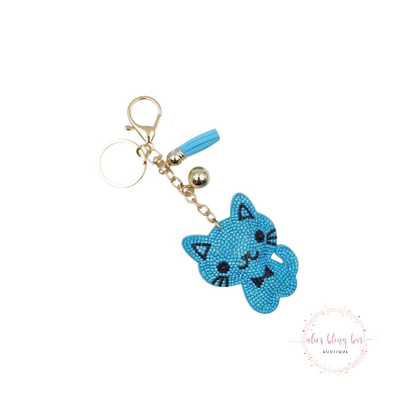 Cattitude - Blue Keychain - Alies Bling Bar