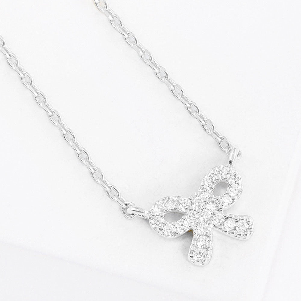 Sugar Tied - White Gold Plated Necklace - Alies Bling Bar