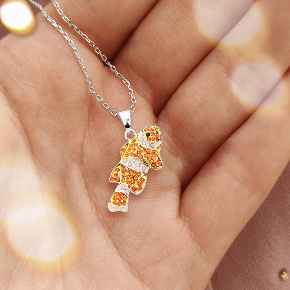 Glimmer Fin - Orange Necklace - Alies Bling Bar