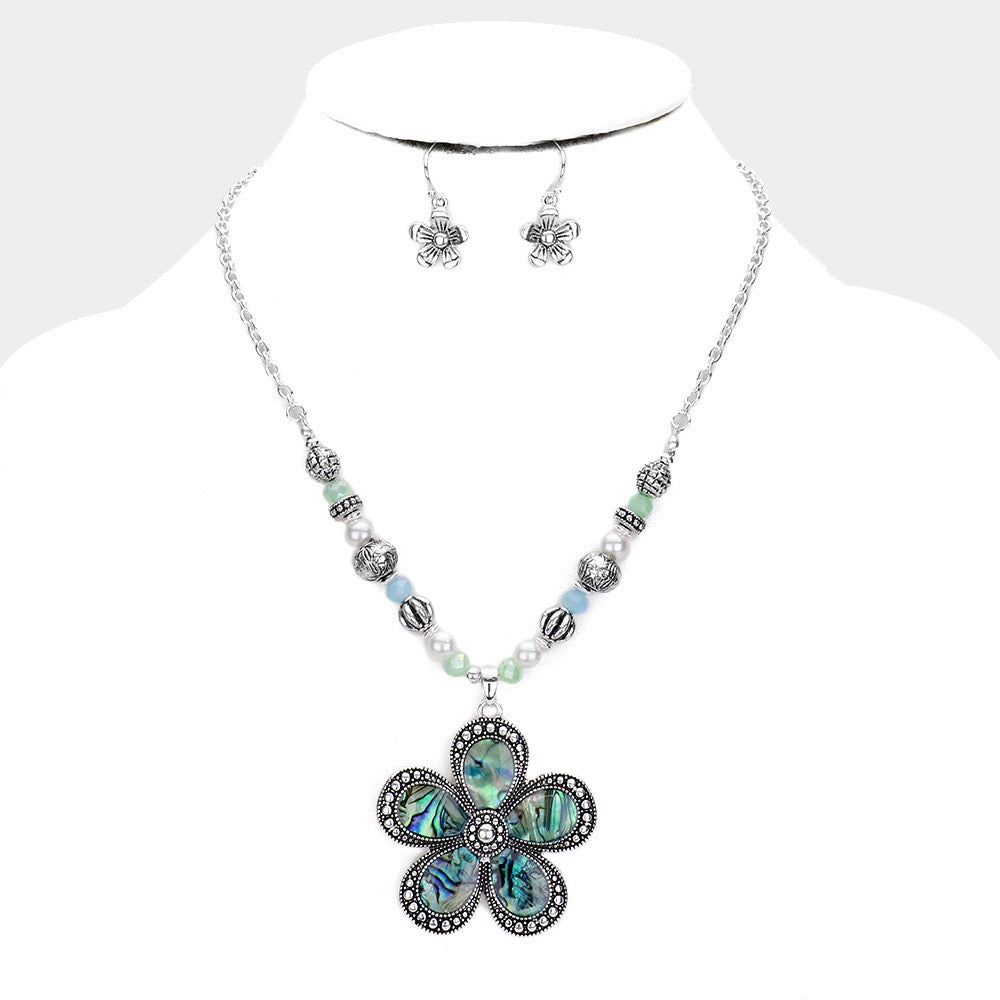 Floral Siren - Abalone Necklace - Alies Bling Bar
