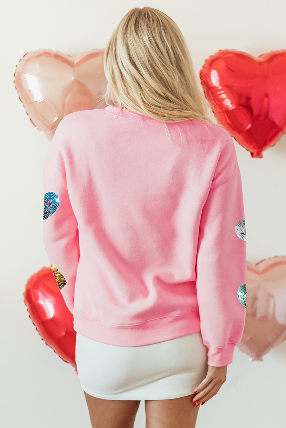 Sweethearts Pink Sequin Sweatshirt - Alies Bling Bar