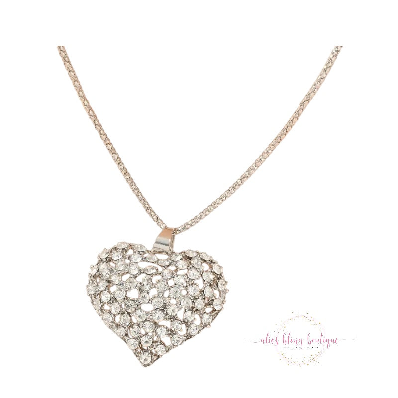 Shimmering Embrace - Silver Necklace - Alies Bling Bar
