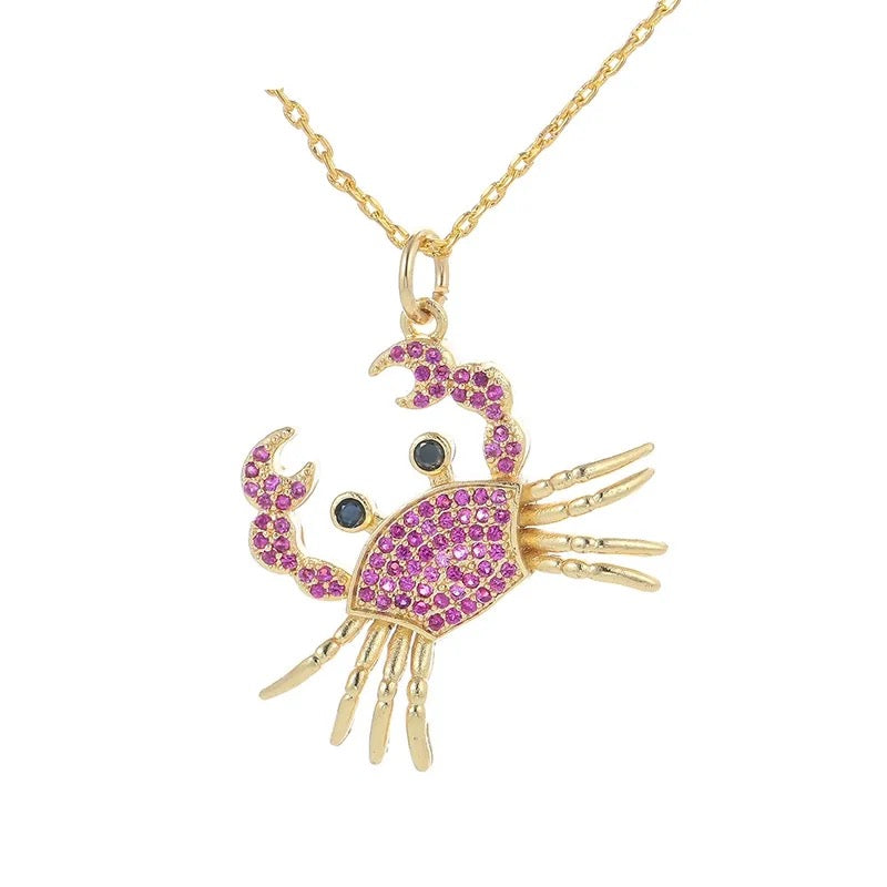 Sparkling Tide - Red Crab Necklace - Alies Bling Bar