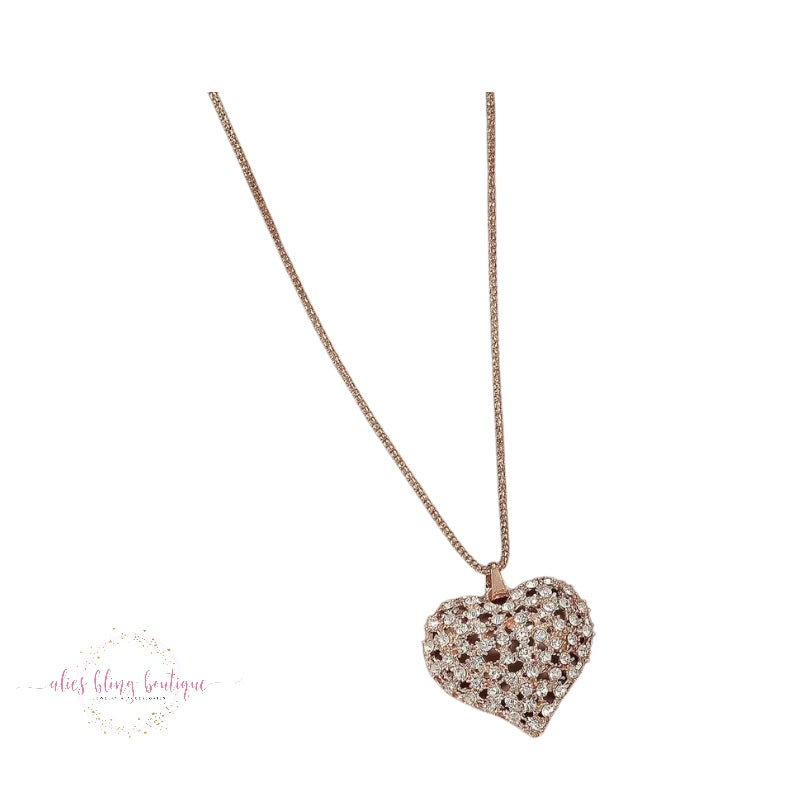 Shimmering Embrace - Rose Gold Necklace - Alies Bling Bar