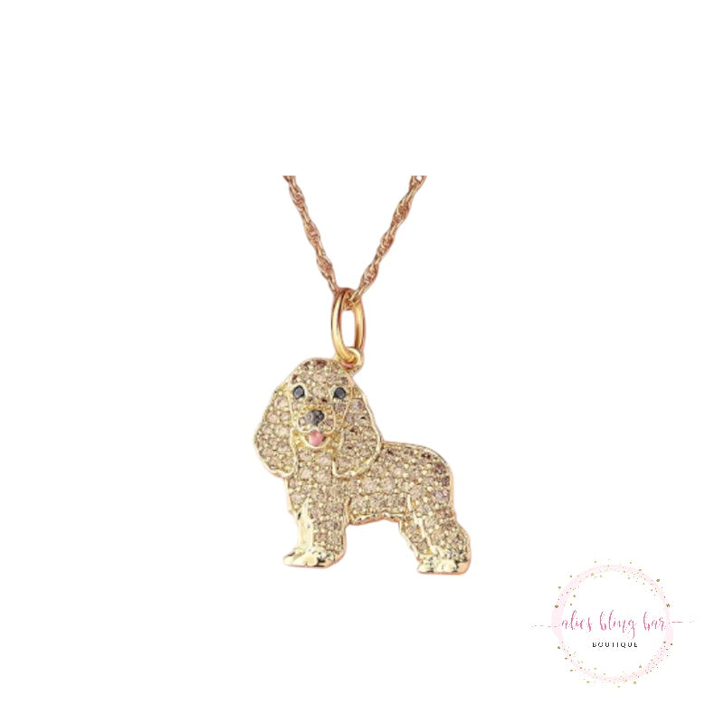 Puppy Kisses - Cocker Spaniel Necklace - Alies Bling Bar
