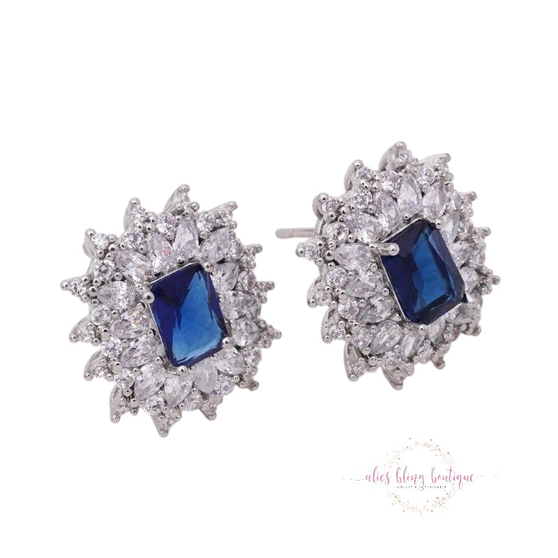 Time To Shine - Blue Earrings - Alies Bling Bar