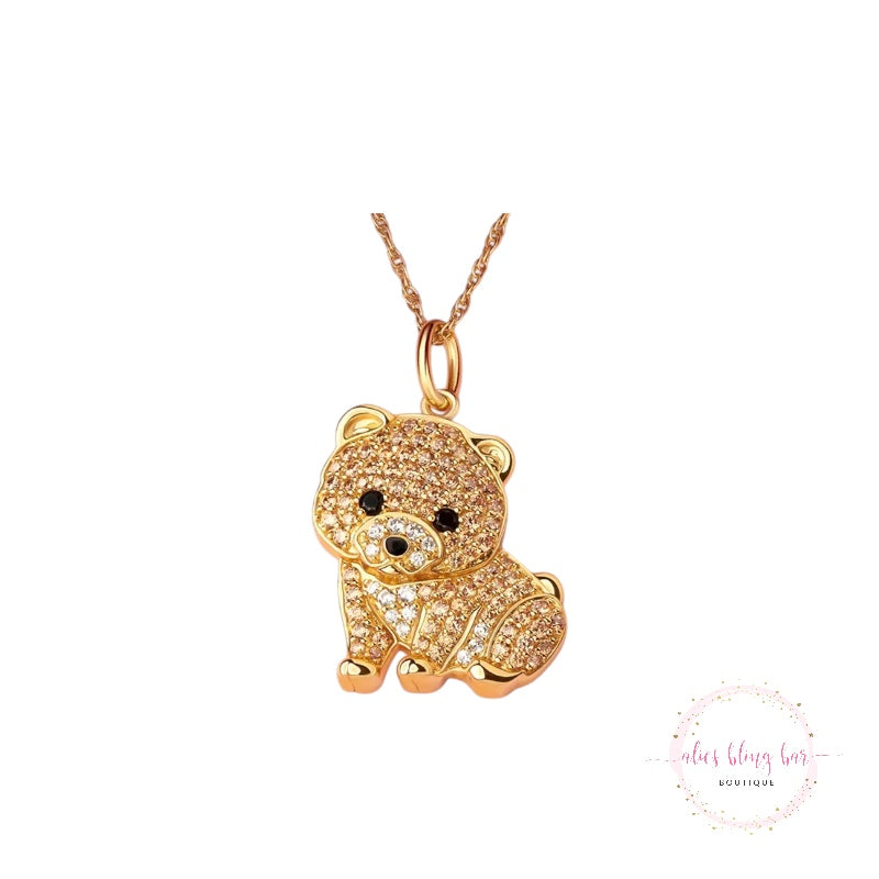 Puppy Kisses - Pomeranian Necklace - Alies Bling Bar