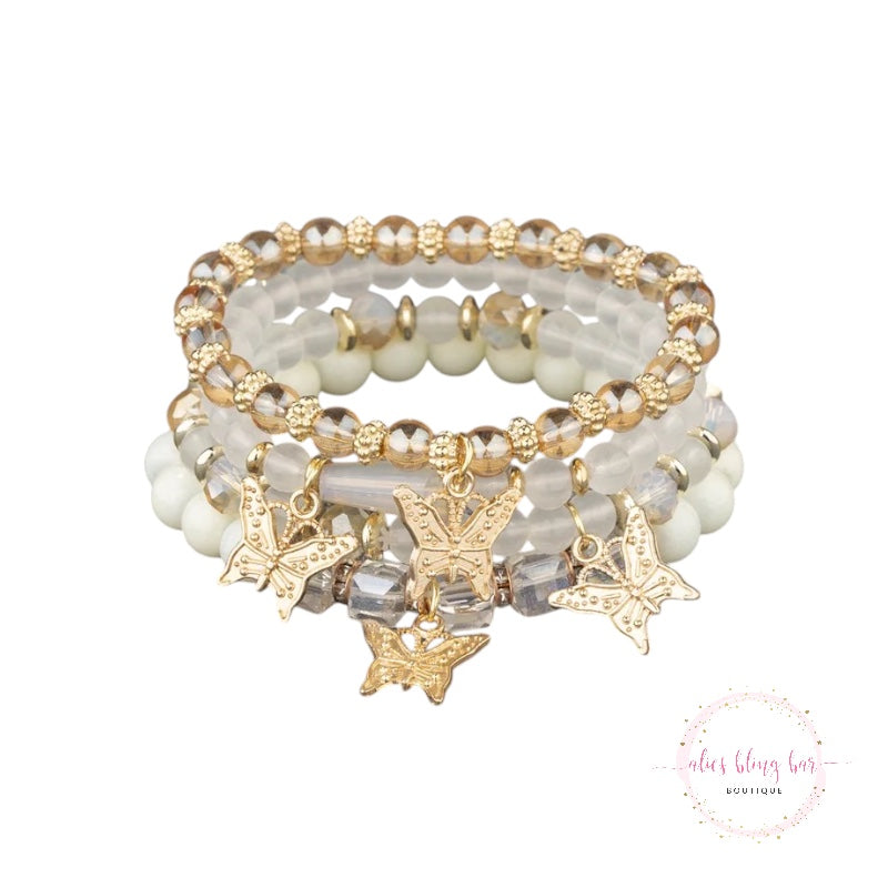 Boho Flutter - Beige Bracelets - Alies Bling Bar