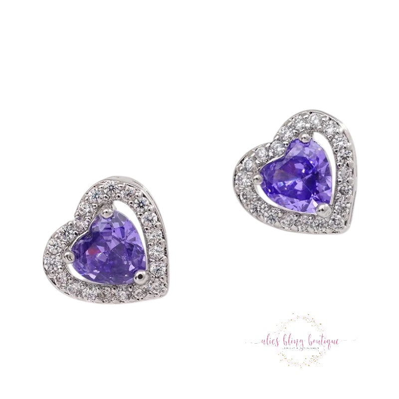 Glittering Embrace - Purple Earrings - Alies Bling Bar