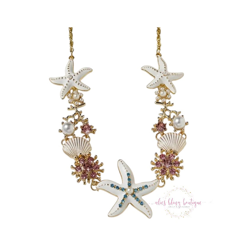 Ocean's Whisper - White Necklace - Alies Bling Bar