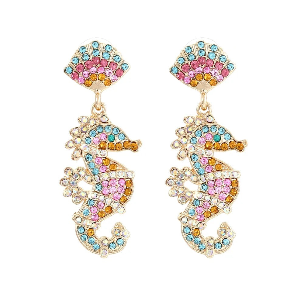 Shimmering Shoreline - Aqua Multi Earrings - Alies Bling Bar
