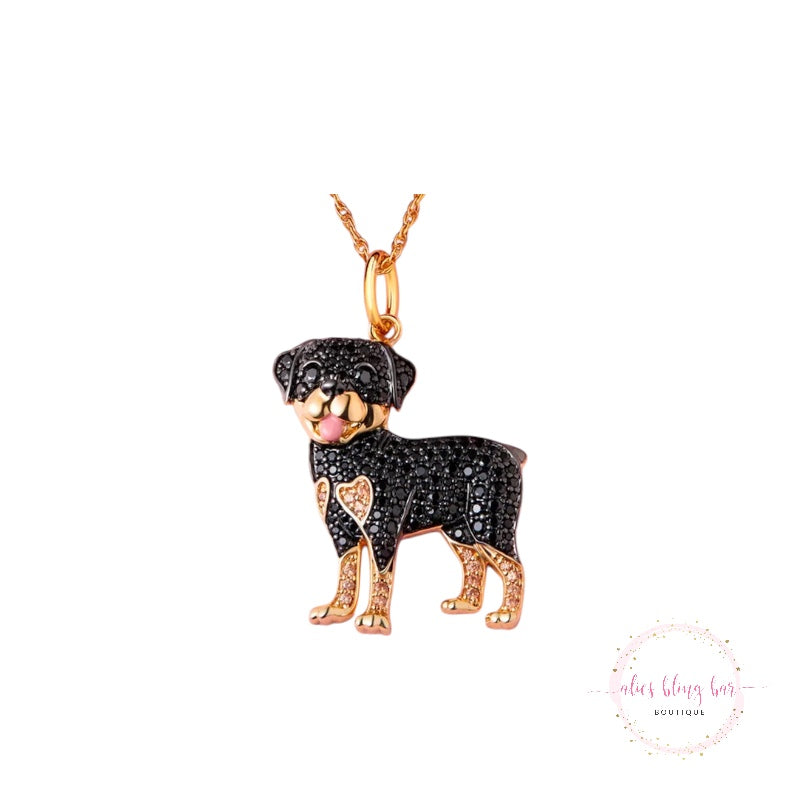 Puppy Kisses - Rottweiler Necklace - Alies Bling Bar