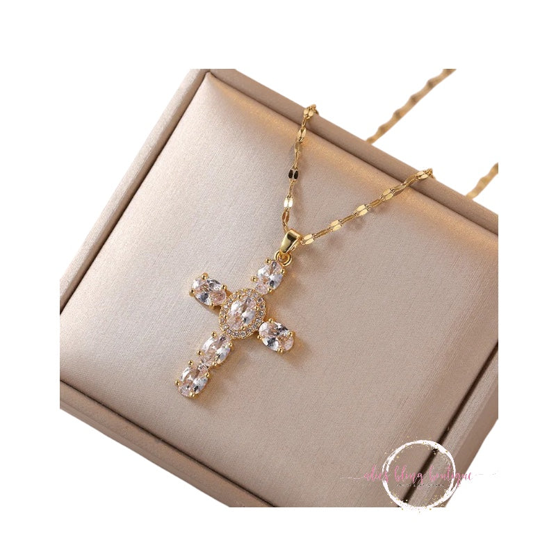 Faith In You - Gold Cross Necklace - Alies Bling Bar