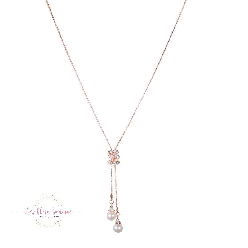 Sparkling Obsession - Rose Gold Necklace - Wow Wed - Alies Bling Bar