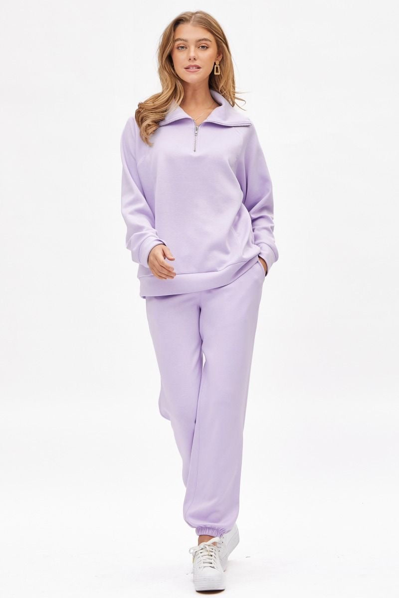 ❤️Dear Scarlett ❤️ Reg/Plus Go Girl - Lavender Travel Set Half Zip Top & Pants - Alies Bling Bar