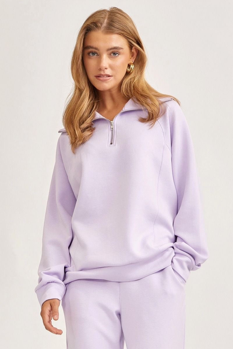 ❤️Dear Scarlett ❤️ Reg/Plus Go Girl - Lavender Travel Set Half Zip Top & Pants - Alies Bling Bar