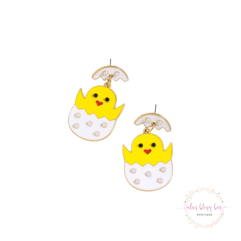 Hatchling Bliss - Gold Plated Drop Earrings - Alies Bling Bar