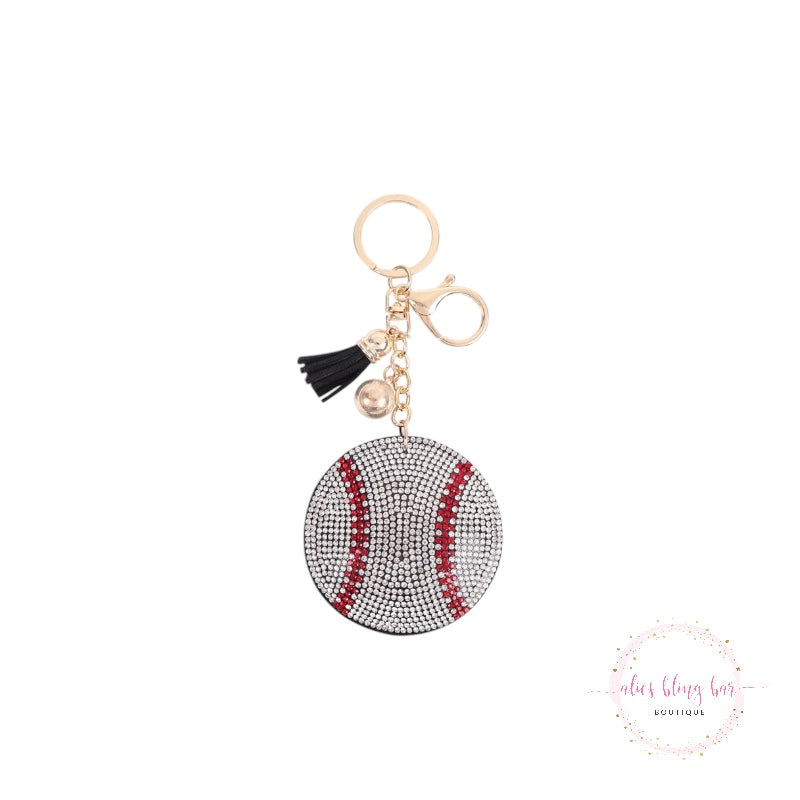 Play Hard - Baseball Keychain - Alies Bling Bar