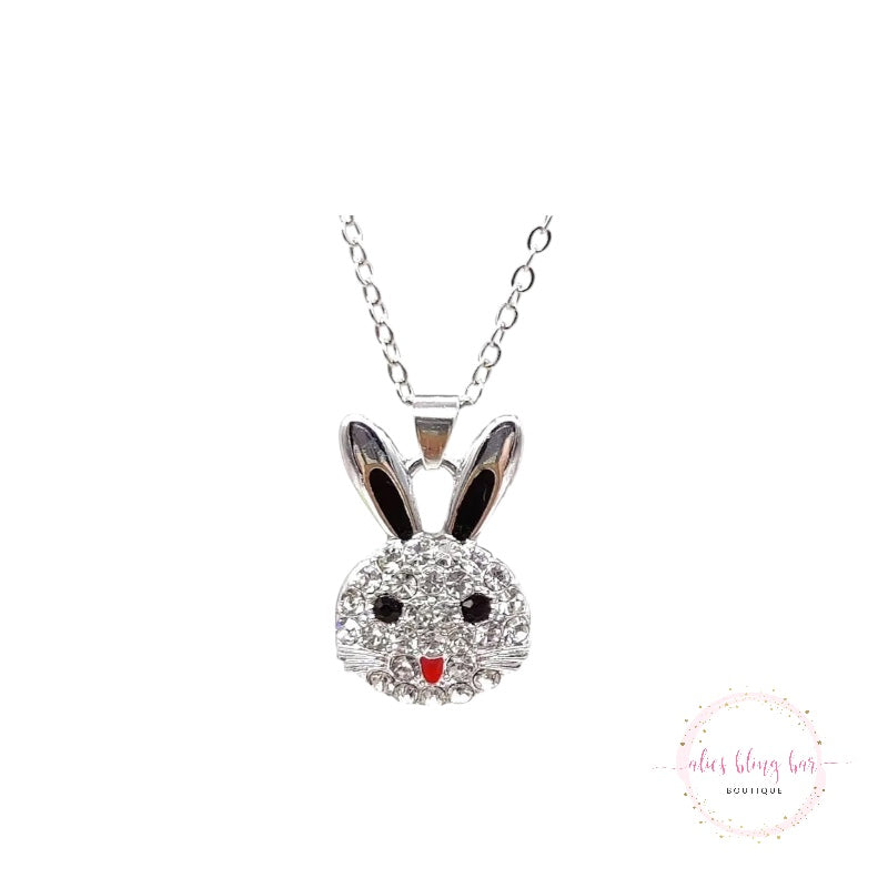 Bunny Bling - Silver Necklace & Earrings Set - Alies Bling Bar