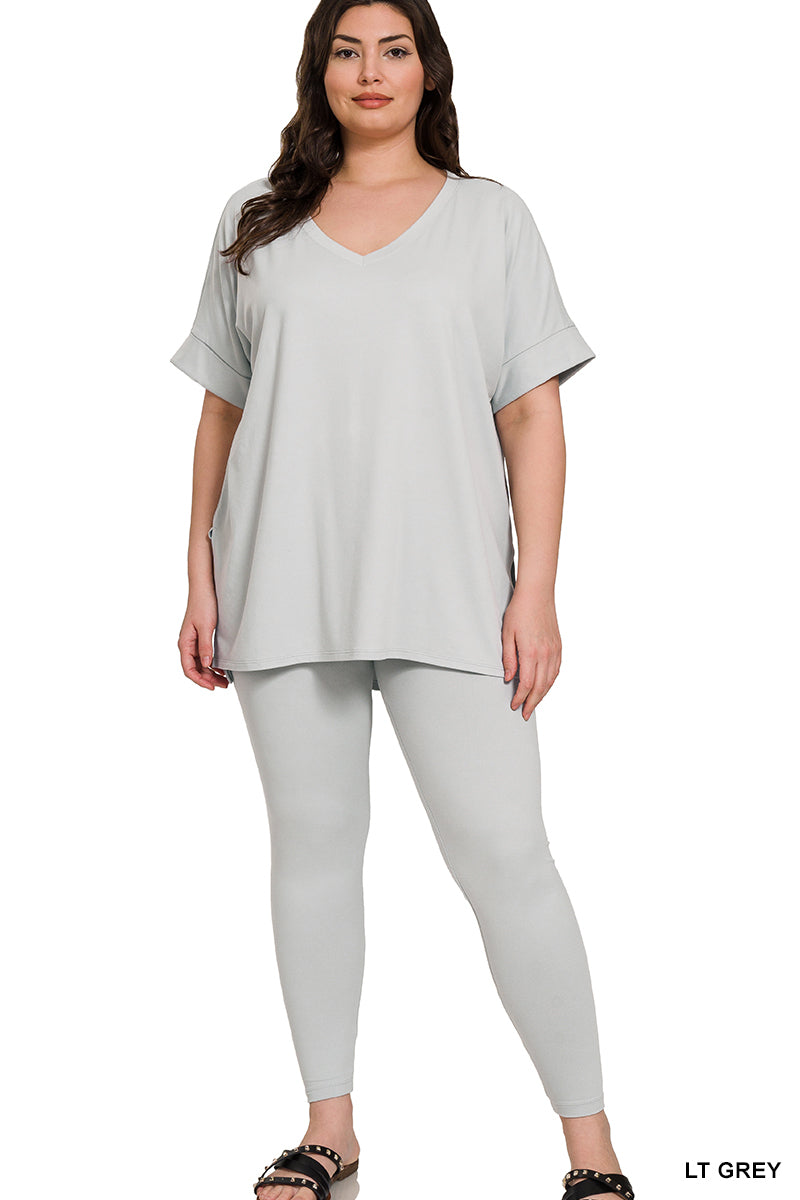 Keep It Casual- Light Grey 2 Piece Loungewear Set - Alies Bling Bar