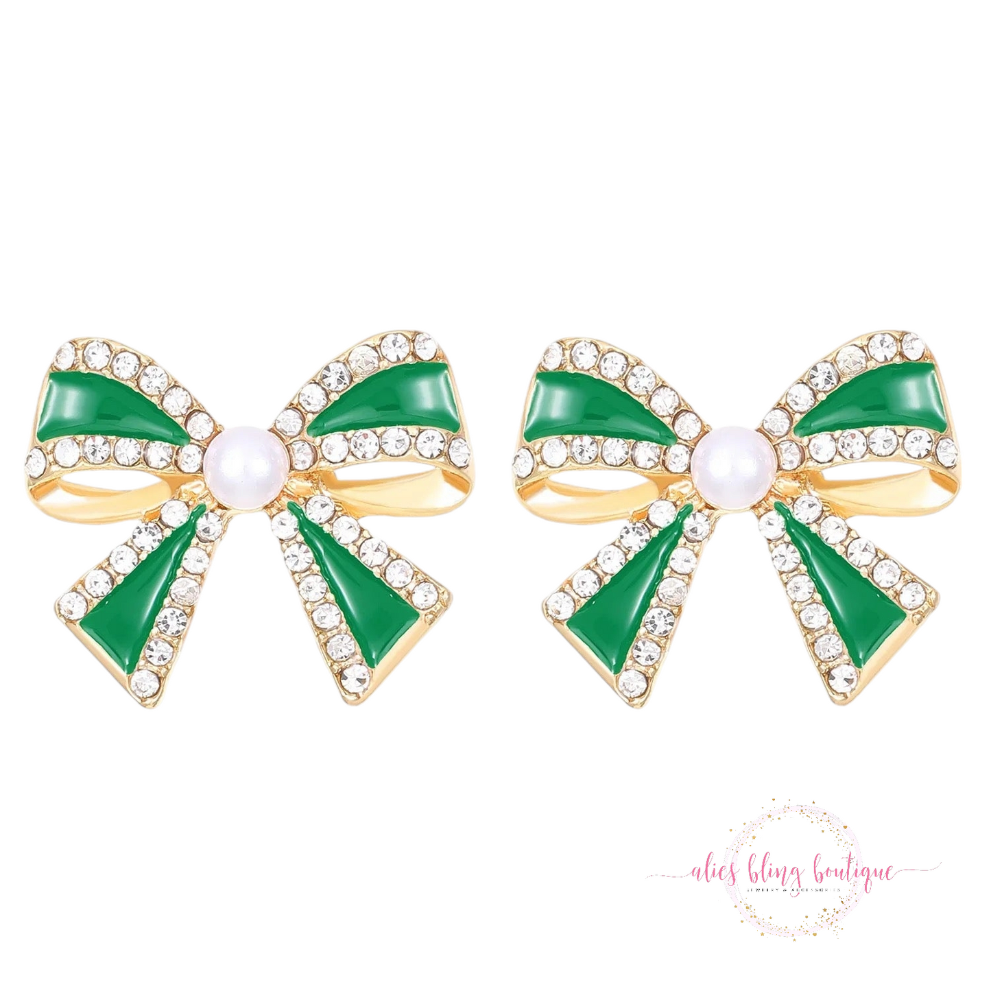 Luxe Loop - Green Earrings - Alies Bling Bar