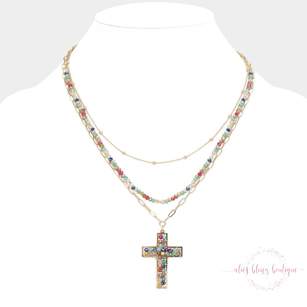 Glow In Faith - Bright Multi Necklace - Alies Bling Bar
