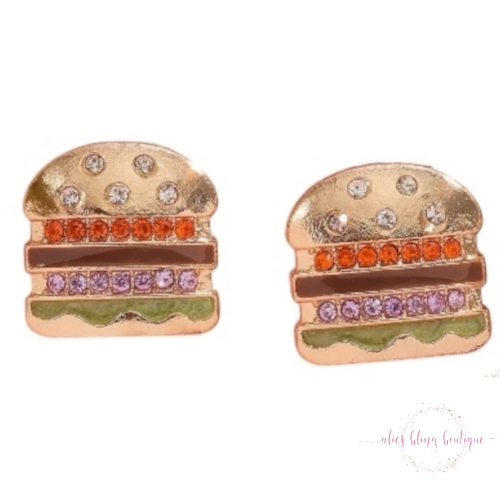 Bite Me Burger Earrings - Wow wed - Alies Bling Bar