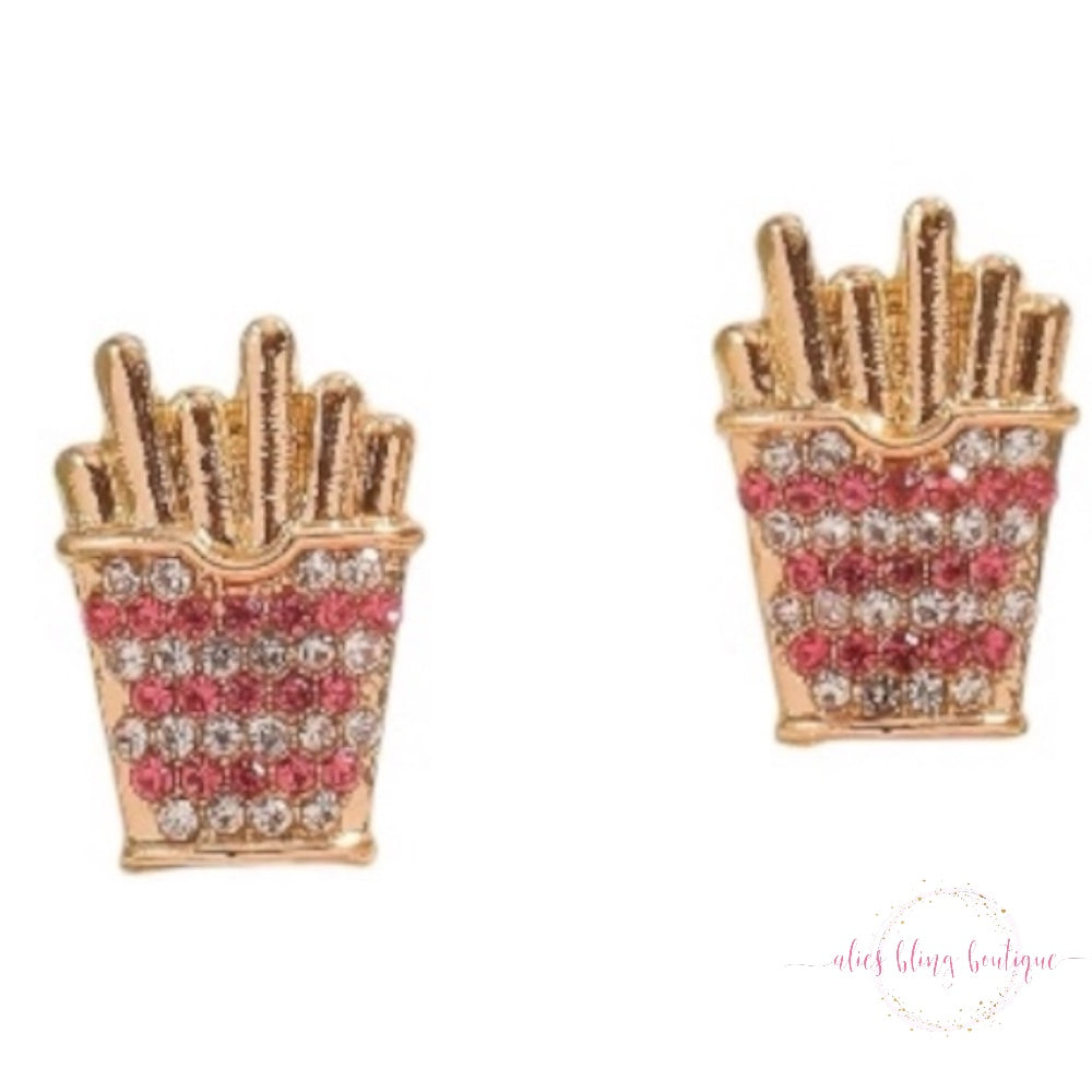 Feed Me Fries - Gold Multi Earrings - Wow Wed - Alies Bling Bar
