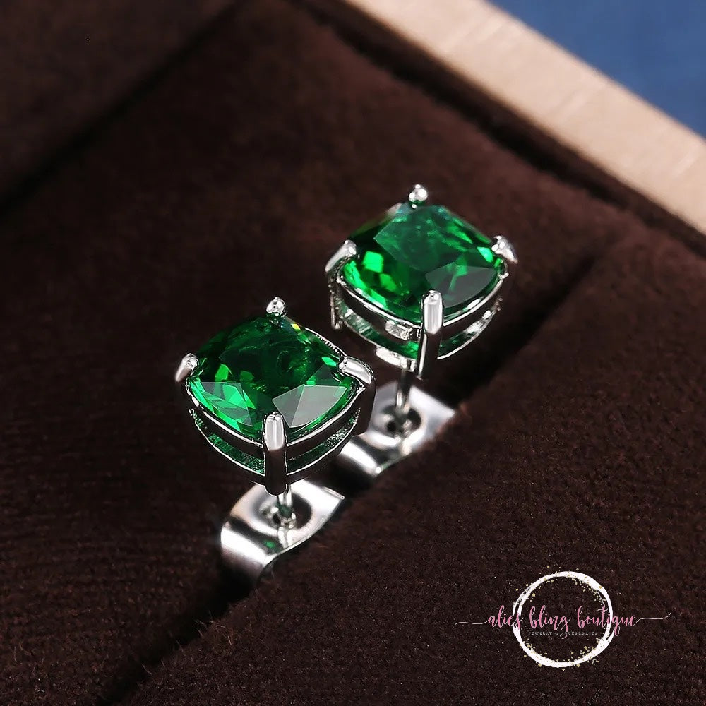 Timeless Elegance Post Earrings in Green - Alies Bling Bar