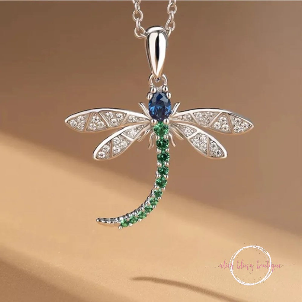 Enchanted Dragonfly Necklace - Alies Bling Bar