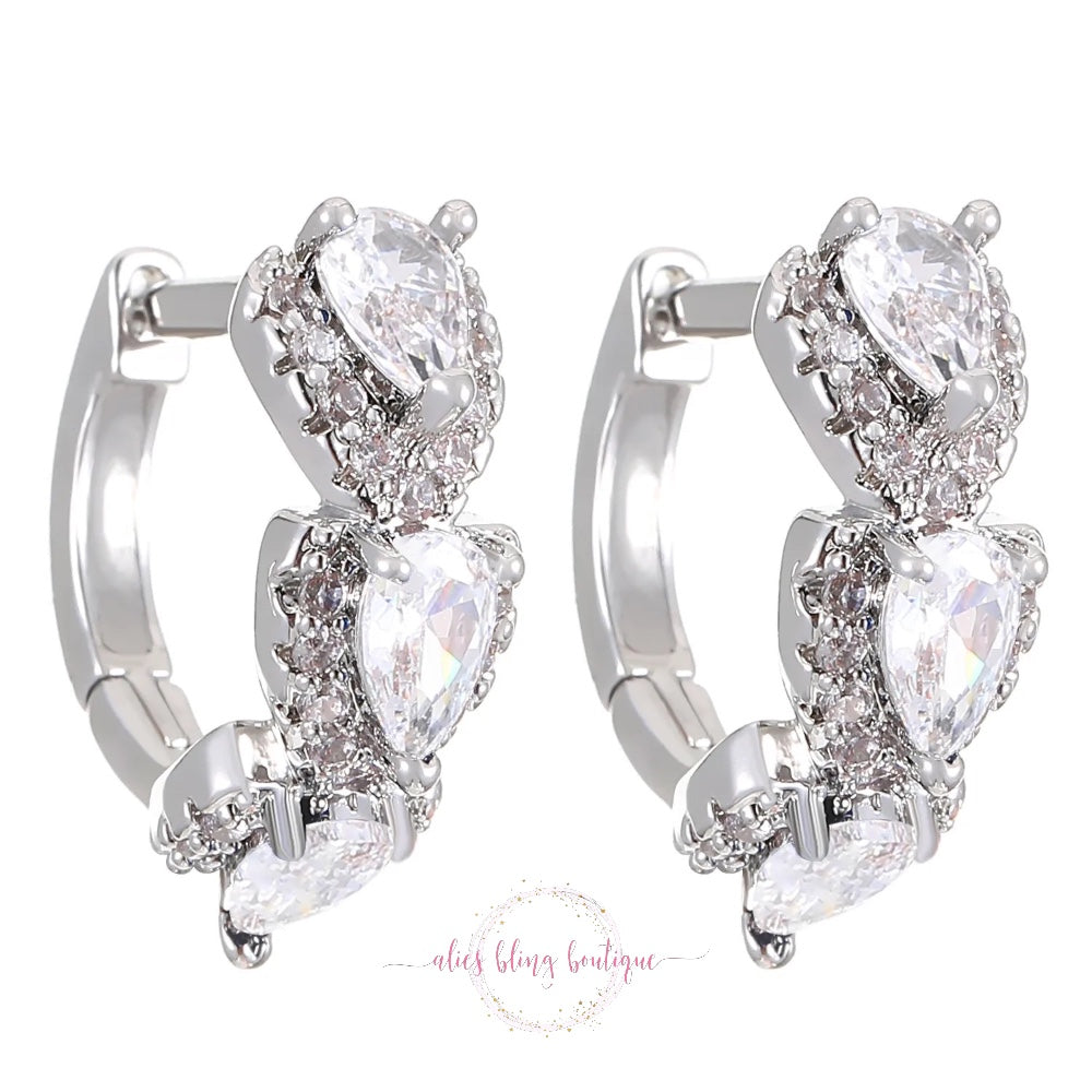 Love Loop Hoop Earrings In White - Alies Bling Bar