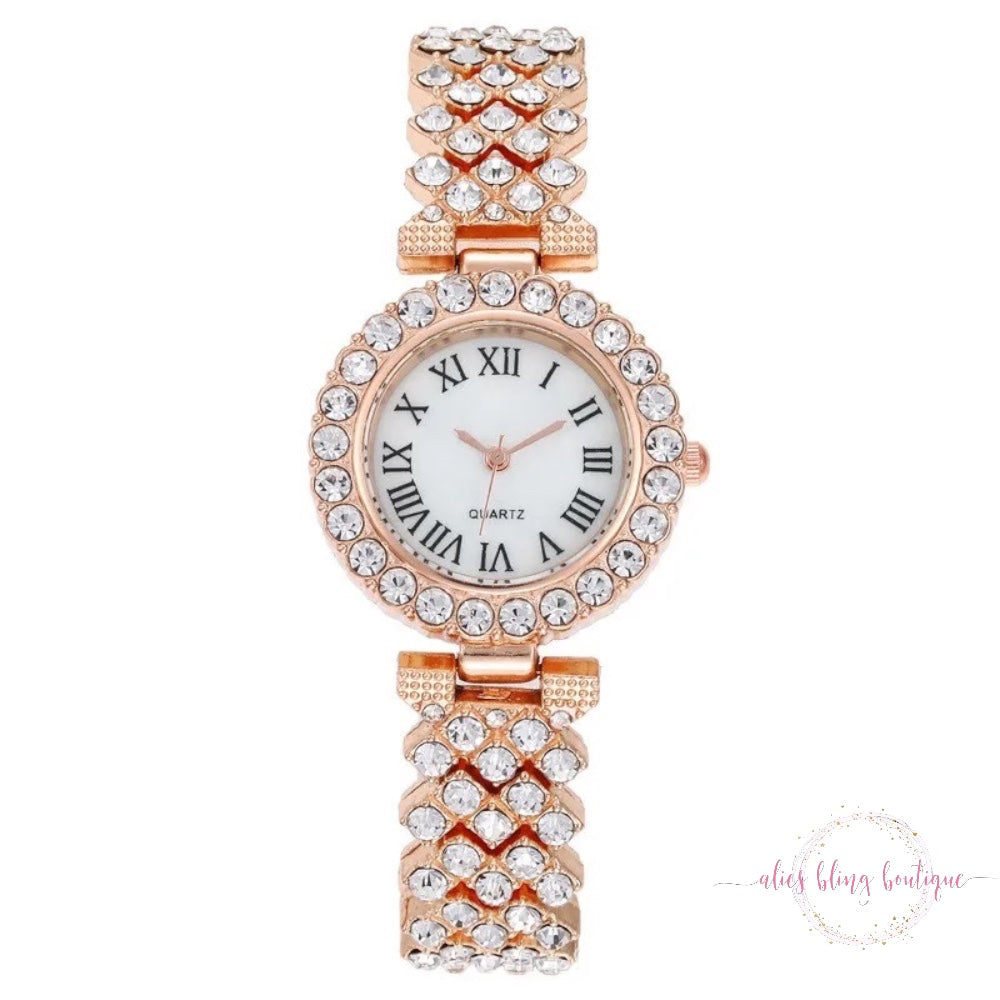 Time To Sparkle Watch in Rose Gold- Wow Wed - Alies Bling Bar