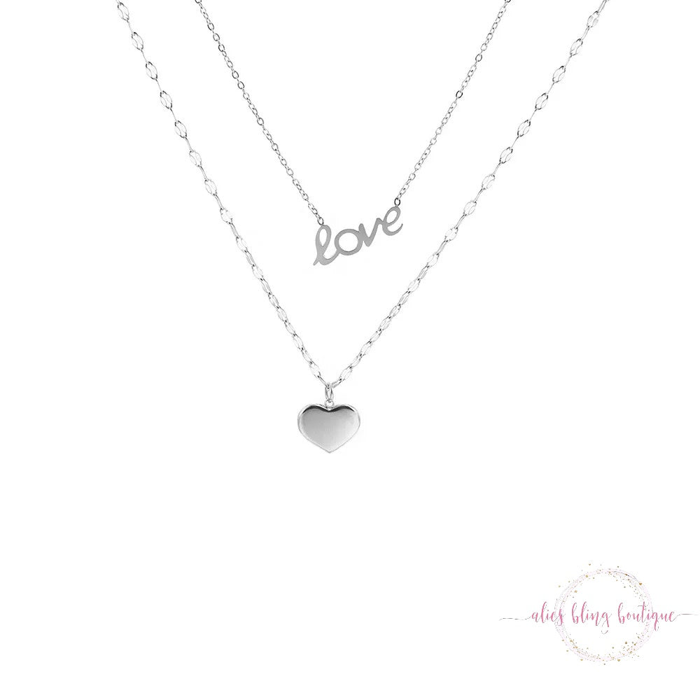 Love You Always Necklace in Silver - Alies Bling Bar
