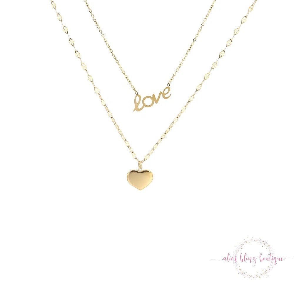 Love You Always Necklace in Gold - Alies Bling Bar
