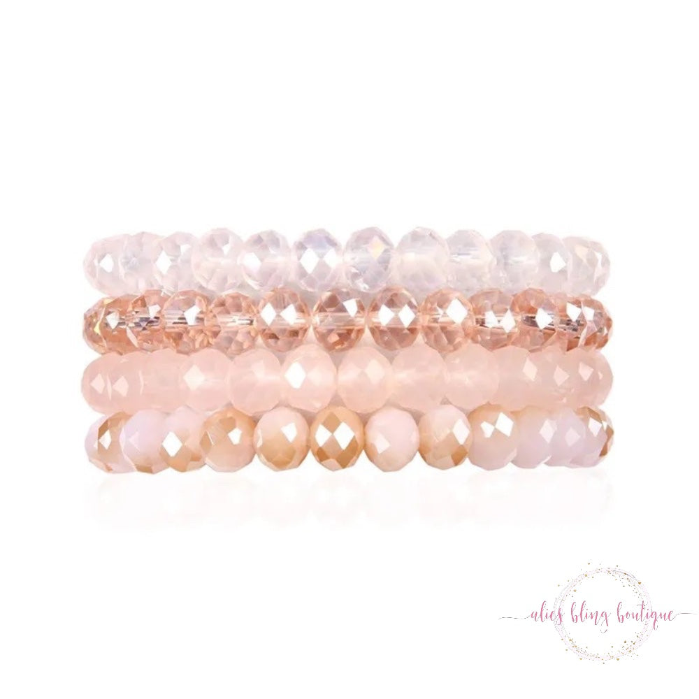 Sparkle & Soul 4 Piece Bracelet Set in Rose - Alies Bling Bar
