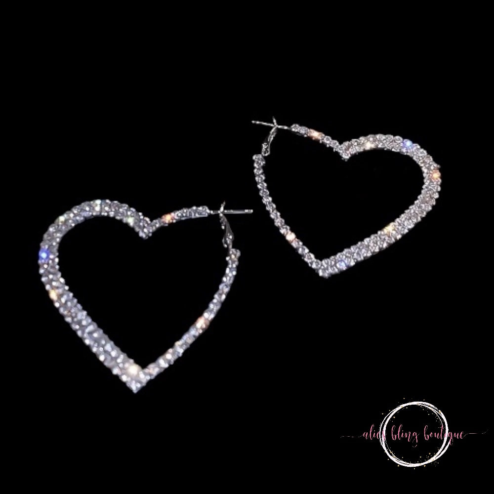 Eternal Heart Earrings in Silver - Alies Bling Bar