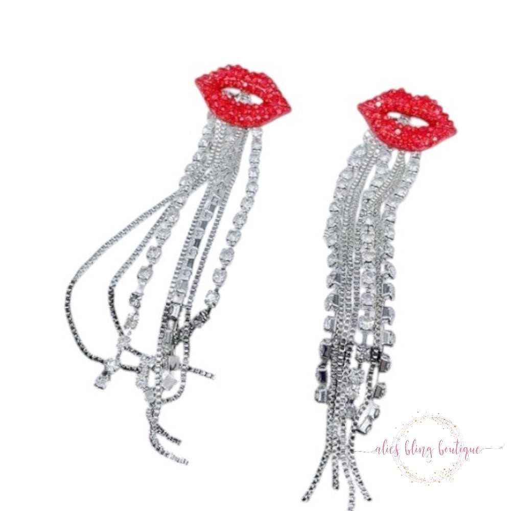 Sparkle & Pout Earrings - Alies Bling Bar